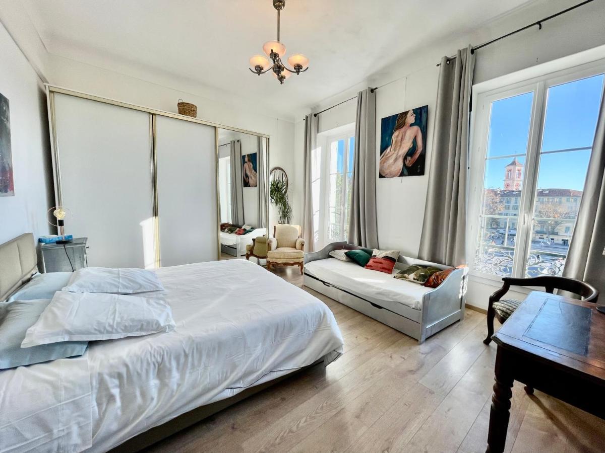 Spacious 3 Bedroom Flat Nice Center - Magnificent View-Parking Bagian luar foto